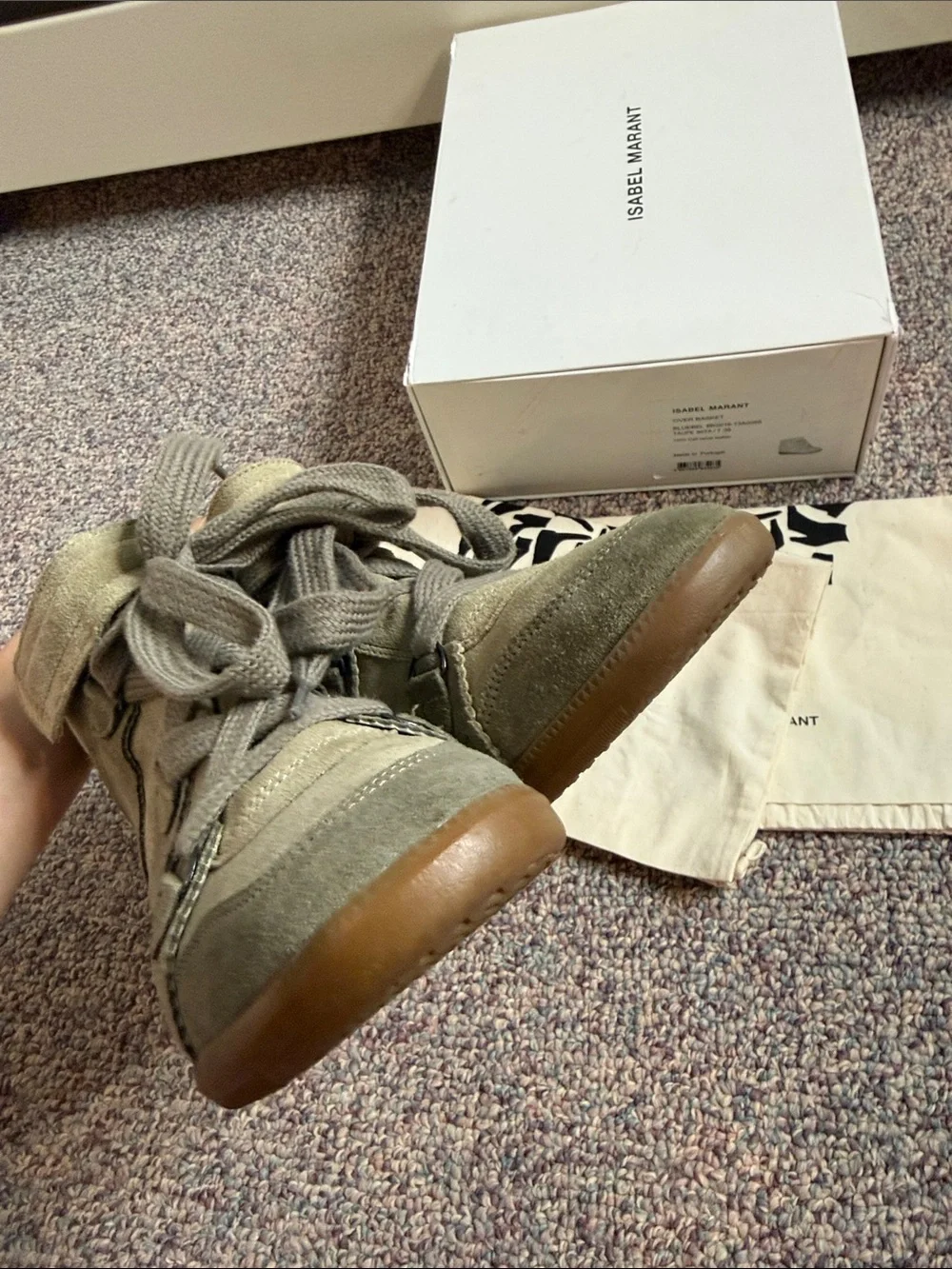 Isabel Marant Over Basket Bluebel Wedge Sneakers - Taupe